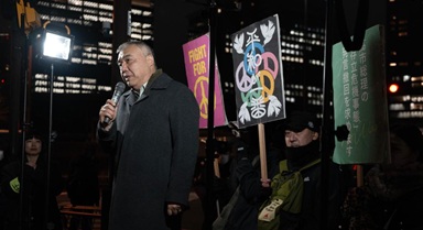 日本民眾集會抗議高市涉臺錯誤言論